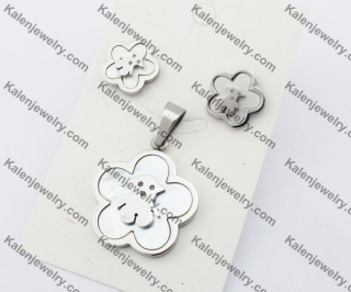 Steel Bear Earrings & Pendant Jewelry Set KJS050080