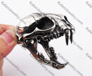 Big & Heavy Punk Stainless Steel Dinosaur Skull Pendant - KJP350037