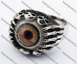 Stainless Steel Eye of Satan Skull Ring KJR370258