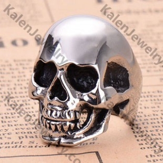 Big & Heavy Stainless Steel Skull Ring - KJR010024