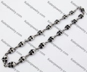 13mm Wide Stainless Steel Skull Necklace KJN170035