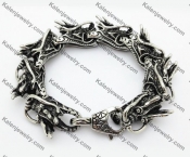 Stainless Steel Dragon Heads Bracelet KJB550026