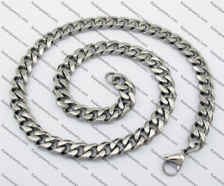 555×11 mm Imported Cutter Cutting Polished Steel Necklace KJN540006