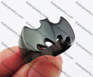 Black Stainless Steel Bat Ring KJR330130