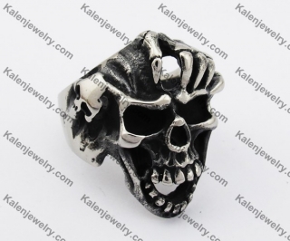 Stainless Steel Skull Ring KJR370326