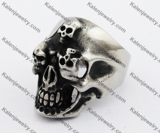 Stainless Steel Skull Ring KJR370297