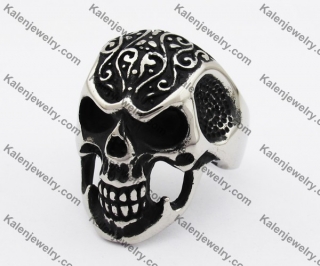 Stainless Steel Skull Ring KJR370302