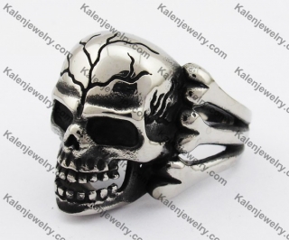 Stainless Steel Skull Ring KJR370322