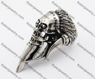 Stainless Steel Ivory Skull Ring KJR370270