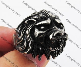 Stainless Steel Lion Ring KJR370288
