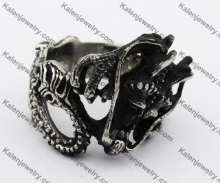 Stainless Steel Dragon Ring KJR370289