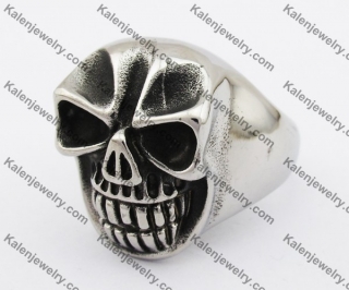 Stainless Steel Skull Ring KJR370294