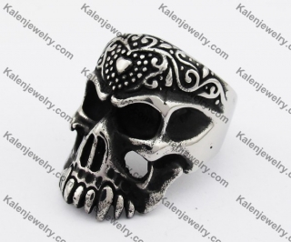 Stainless Steel Skull Ring KJR370319