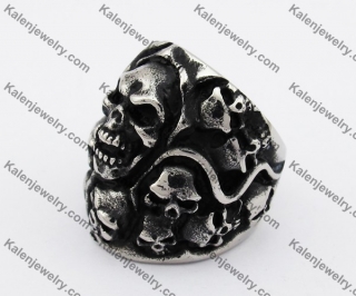 Stainless Steel Skull Ring KJR370300