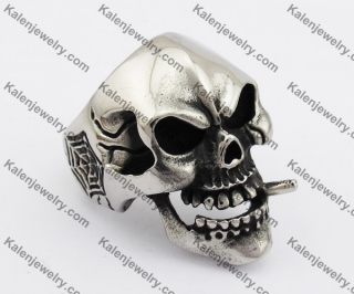 Stainless Steel Skull Ring KJR370315