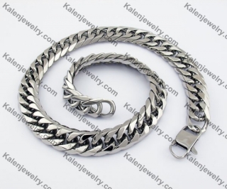 18mm Wide Large Steel Necklace KJN590004