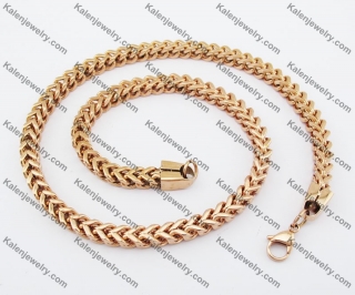 503×6mm Rose Gold Stainless Steel Necklace KJN150202