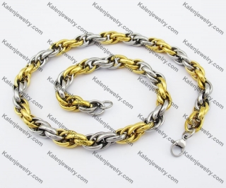 540×11mm Half Gold Stainless Steel Necklace KJN150207