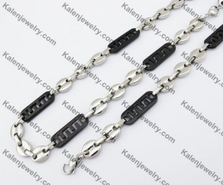 Steel Necklace & Bracelet Jewelry Set KJS380043