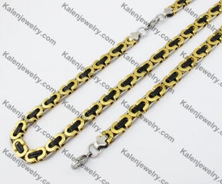 Steel Necklace & Bracelet Jewelry Set KJS380045