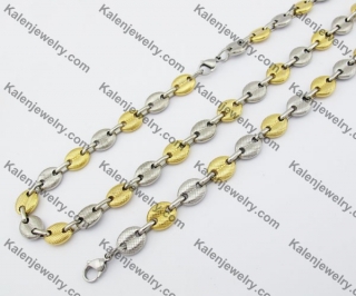 Steel Necklace & Bracelet Jewelry Set KJS380052