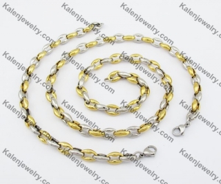 Steel Necklace & Bracelet Jewelry Set KJS380055