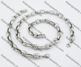 Steel Necklace & Bracelet Jewelry Set KJS380056