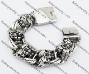 Stainless Steel Double Skull Bracelet KJB550136