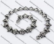 24mm Wide Stainless Steel Skull Necklace KJN550155