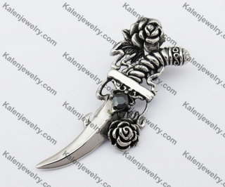 Black Stone Rose Dagger Pendant KJP170459