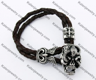 Skull & Snake Leather Bracelet KJB170168