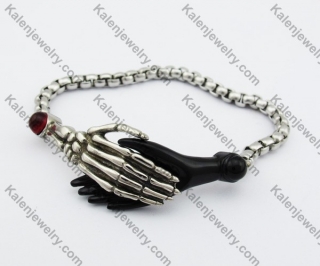 Steel Skeleton Hand Magnetic Clasp Bracelet KJB610001