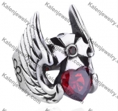 Heart Ruby Thor Helmet Ring KJR350211