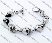 210×12 mm Steel Skull Bracelet KJB540005