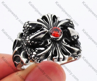 Red Stone Claw Ring KJR370373