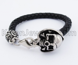 Skull Clasp Leater Bracelet KJB550216