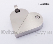 Stainless Steel Rotatable Heart Pendant KJP140285