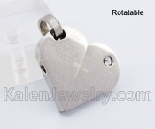 Stainless Steel Rotatable Heart Pendant KJP140288