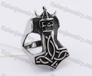 Vikings Skull Thor Hammer Ring KJR350250