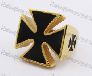 Gold Plating Iron Cross Ring KJR350259