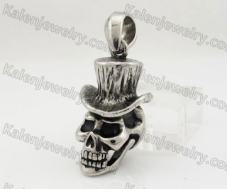Stainless Steel Gentleman Skull Pendant KJP600018