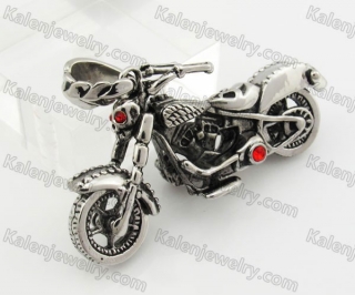 Steel Red Eyes Skull Biker Motorcycle Pendant KJP600105