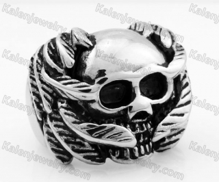 Stainless Steel Skull Ring KJR100050