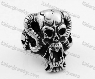Stainless Steel Skull Ring KJR350288