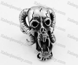 Bigger Stainless Steel Skull Ring KJR350289