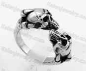 Stainless Steel Double Death Head Ring KJR350322