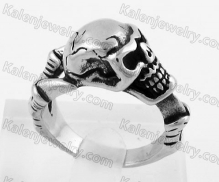 Stainless Steel Skull Ring KJR350325