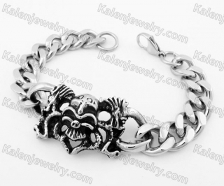 Stainless Steel Skull Bracelet KJB540058