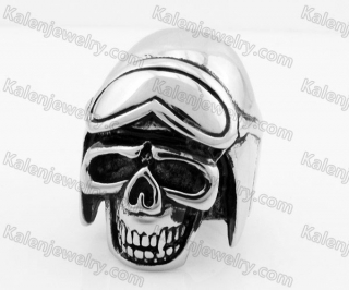 Stainless Steel Skull Pilot Ring KJR100057