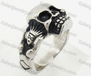 Stainless Steel Skull Ring KJR680005